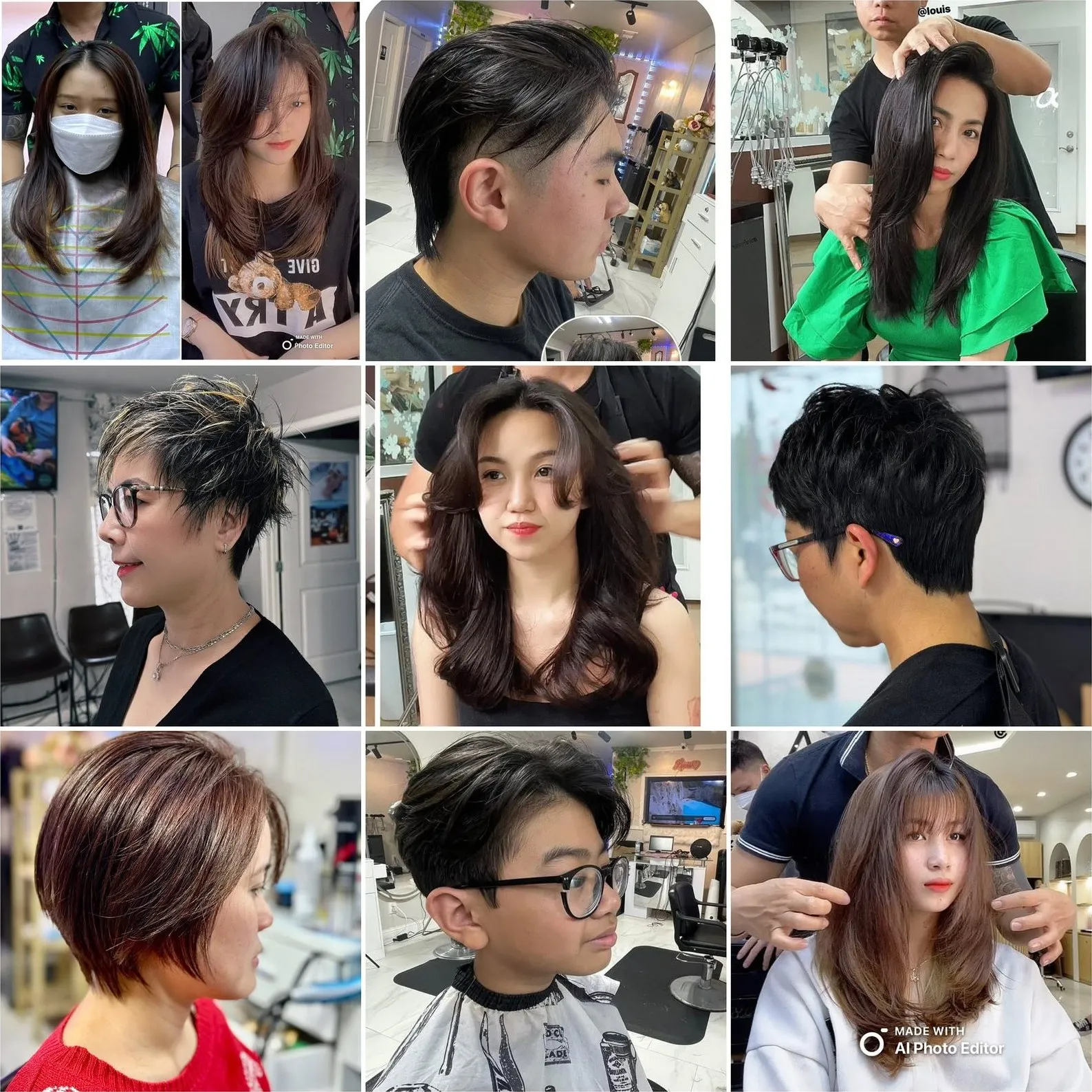 Nine recent cuts: layers, fades, bobs and pixies